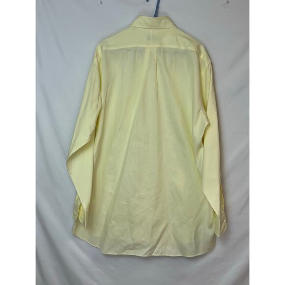 Gitman Bros. Men's 16.5/35 Yellow Long Sleeve Button Down Pinpoint Oxford Shirt - Picture 2 of 8